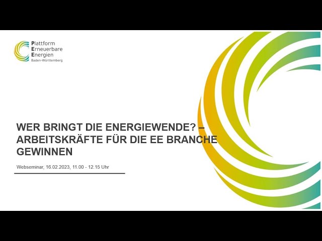 Webseminar: "Wer bringt die Energiewende? Arbeitskräfte für die EE Branche gewinnen"