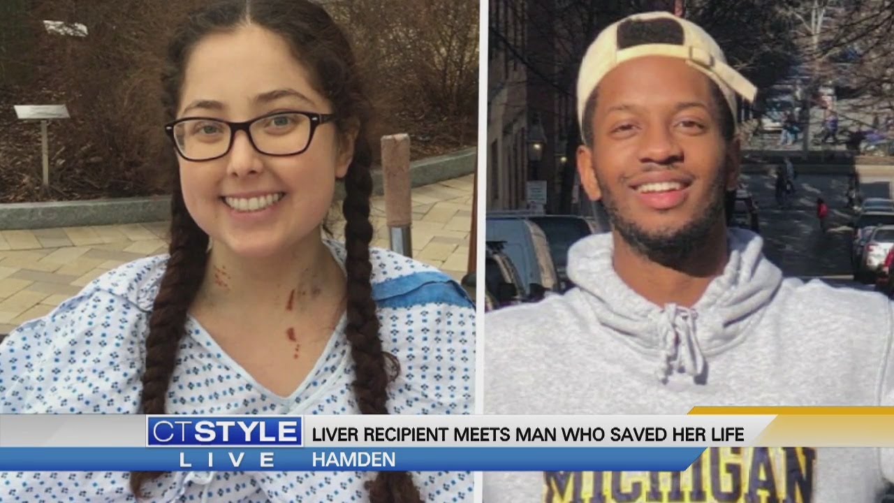 Liver recipient meets man who saved her life - YouTube