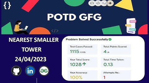 Nearest Smaller Tower || Java|| GFG Daily Problem