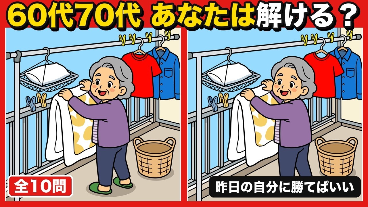 5年目までに押さえておきたい67のポイント Spot the Difference for Seniors | Japanese Household Chores | 10