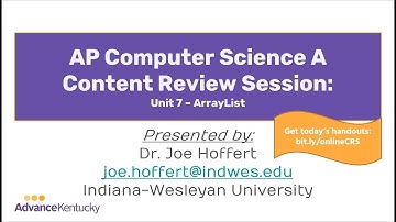 AP Computer Science A Content Review Session #3 - Unit 7 (ArrayList)