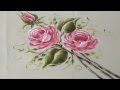 Como pintar Rosas rosadas en Tela (2/2)