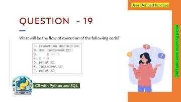 Question - 19 | Class 12th 2023 CS mid-term Paper (morning session) | User Defined function