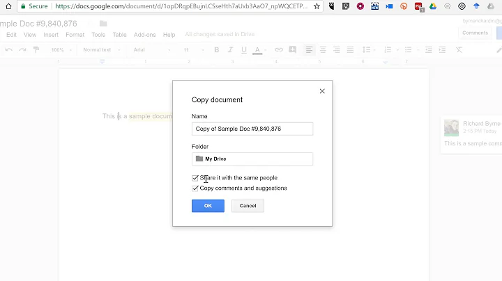 How to copy comments in Google Docs