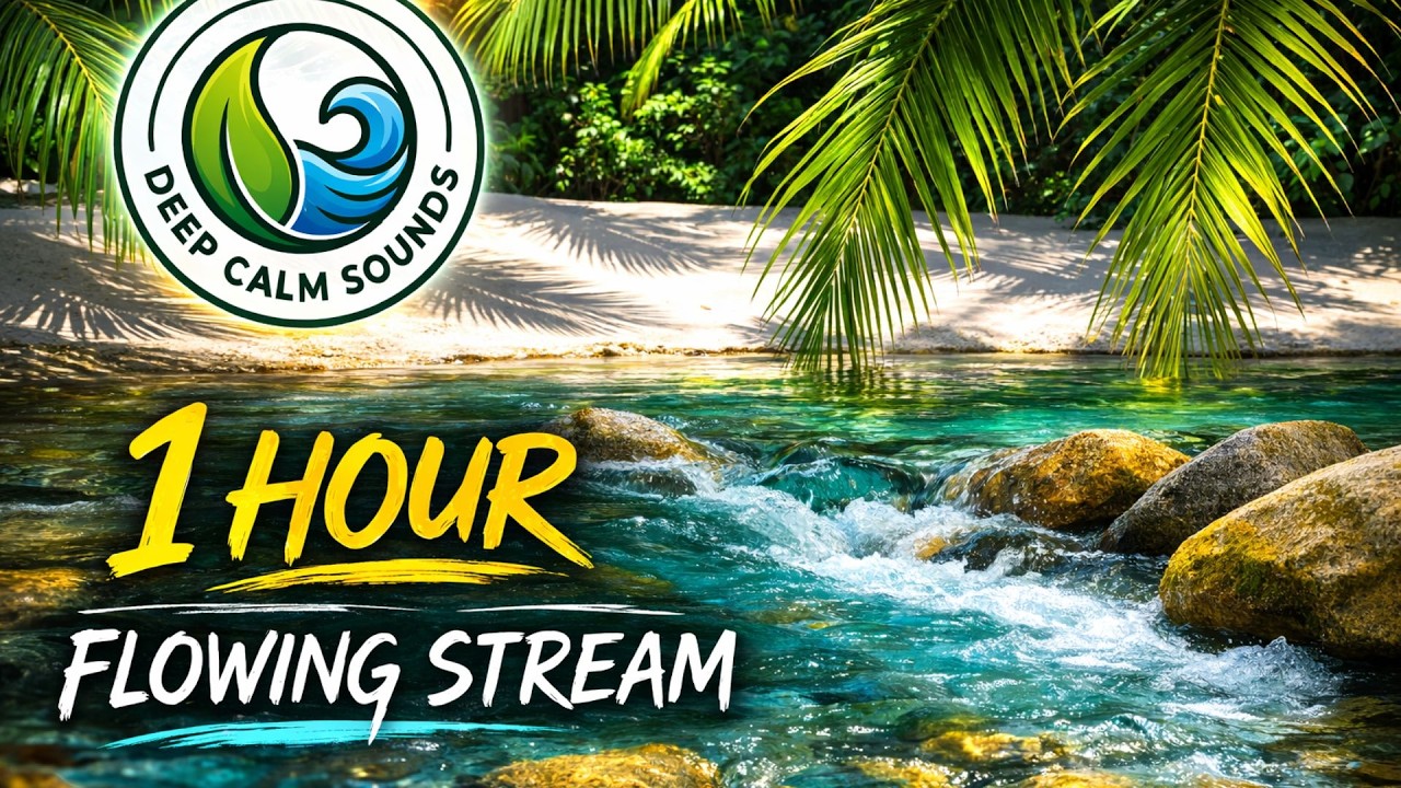 1 Hour Crystal Clear River Sounds 🌿 Tropical Paradise Relaxation