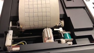 Radio Shack TRS-80 PC-2 (with the cover off) plotting Schotter