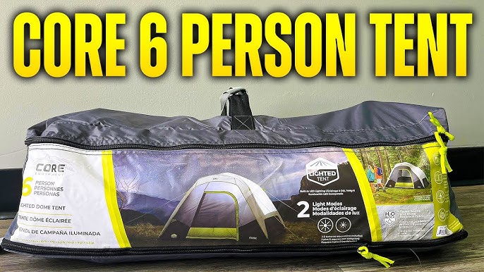 CORE Equipment 6 Person Lighted Dome Tent Setup 