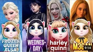 ✨My Talking Angela 2 ✨ Wednesday Addams VS Harley Quinn ✨ Cinderella VS Elsa ✨Outfit 7