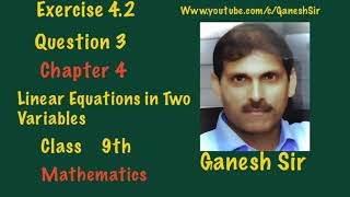 Ex 4.2 Q3 Chapter 4 Linear Equations in Two Variables Class 9th Mathematics.NCERT/CBSE