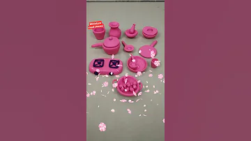 Amazing Handmade Clay Kitchen Set | Pink Kitchen Set | Must Watch 😍😍