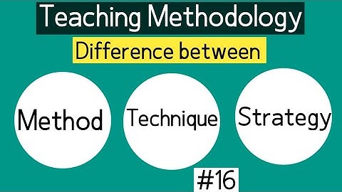 Difference Between Method, Technique and Strategy |  method vs technique