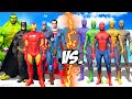 TEAM SPIDER MAN VS TEAM SUPERHEROES Iron Man Superman Captain America Batman Hulk Vs Spiderman 