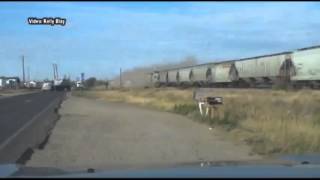 SHOCK CRASH -  Train Hits Tractor trailer Stuck on Tracks FULL VIDEO
