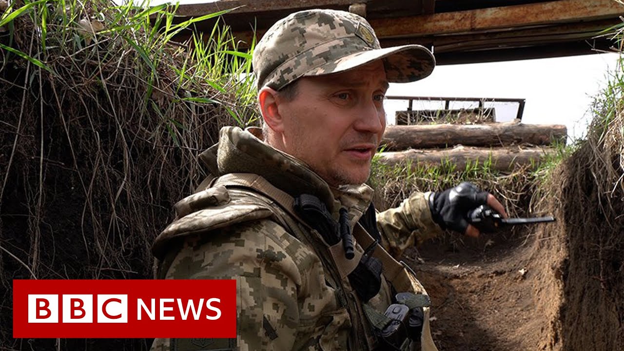 Ukrainian troops face Russian Army on Donbas' frontline  - BBC News