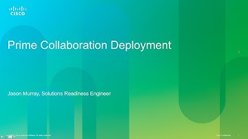 Installation and Configuration of Prime Collaboration Deployment (PCD) v10.0