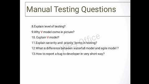 Manual Testing Interview Questions for Freshers
