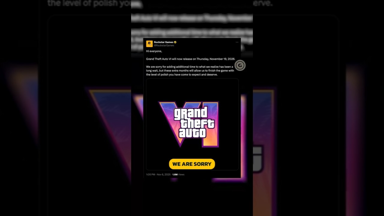 GTA 6 снова отложена до 19 ноября