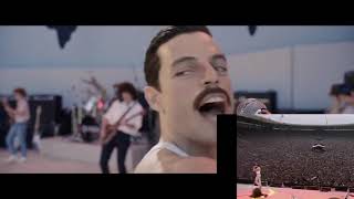 Bohemian Rhapsody - Radio Gaga Scene (Real VS. Movie) (Rami Malek, Freddie Mercury)