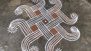 Most beautiful padi kolam/ Simple method kolam / 8*4 dots / pandaga muggulu
