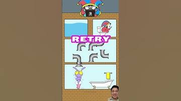 Save JAX😂😂 Pipe Puzzle Game Challenge! TADC Jax & Pomni Funny animation #shorts #mobilegame #funny