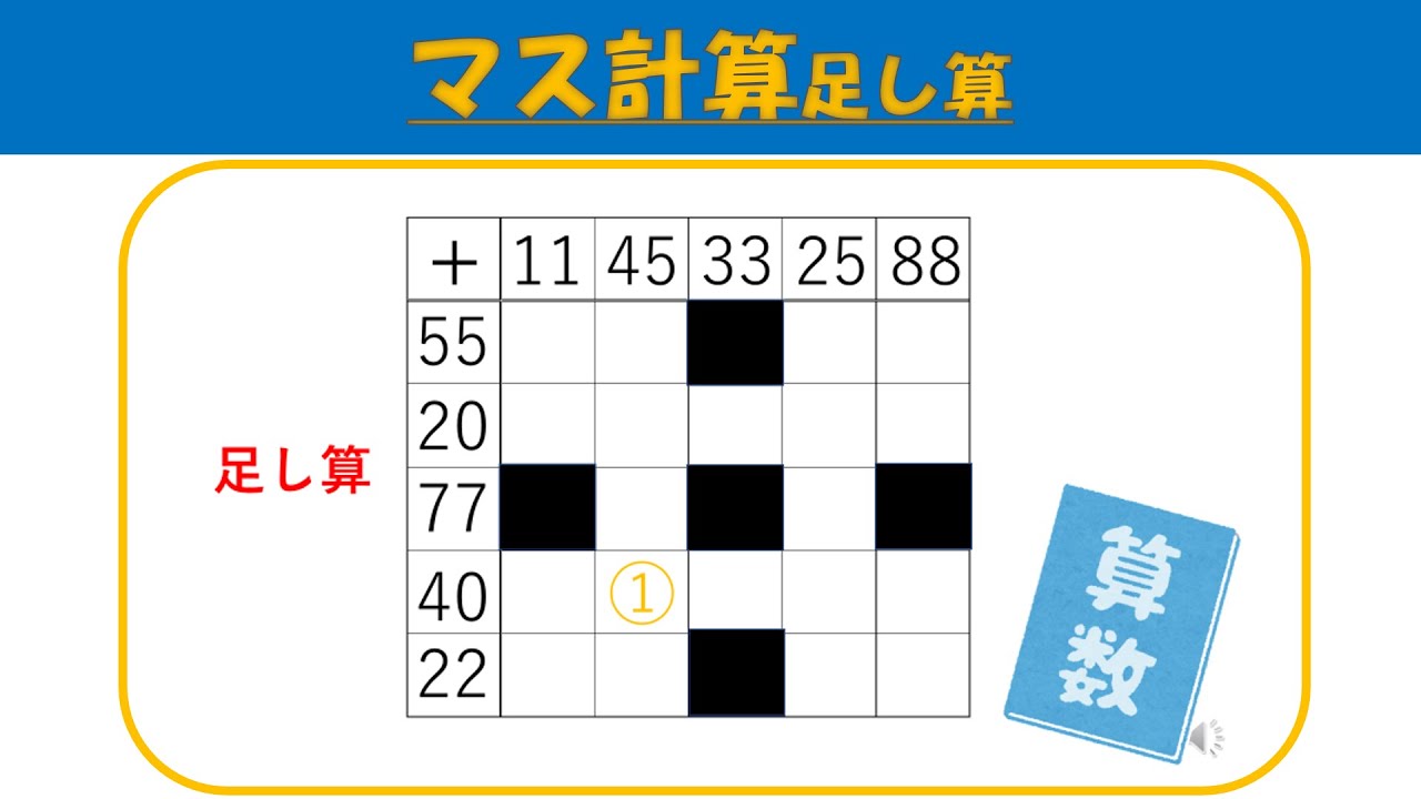 マス計算23 脳トレにおすすめ 高齢者におすすめ 認知症予防 縦 横しっかり確認 Youtube