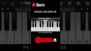Dekha Ek Khwab Song | Easy Mobile Perfect Piano Tutorial | Hindi Music | Walkband App shorts
