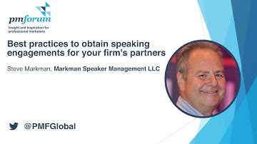 PM Forum Taster: Best practices to obtain speaking engagements for your firm’s partners