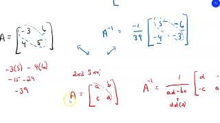 Linear Algebra 2.3 Part 2 Inverse of a Matrix