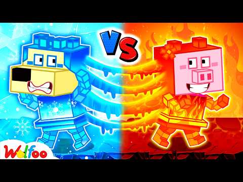 Fire Vs Ice Friendship Challenge! Lego Friend | Wolfoo Channel | Kids Cartoon