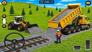 Railway Bridge Construction 🚧 JCB Game | Heavy Construction Gameplay