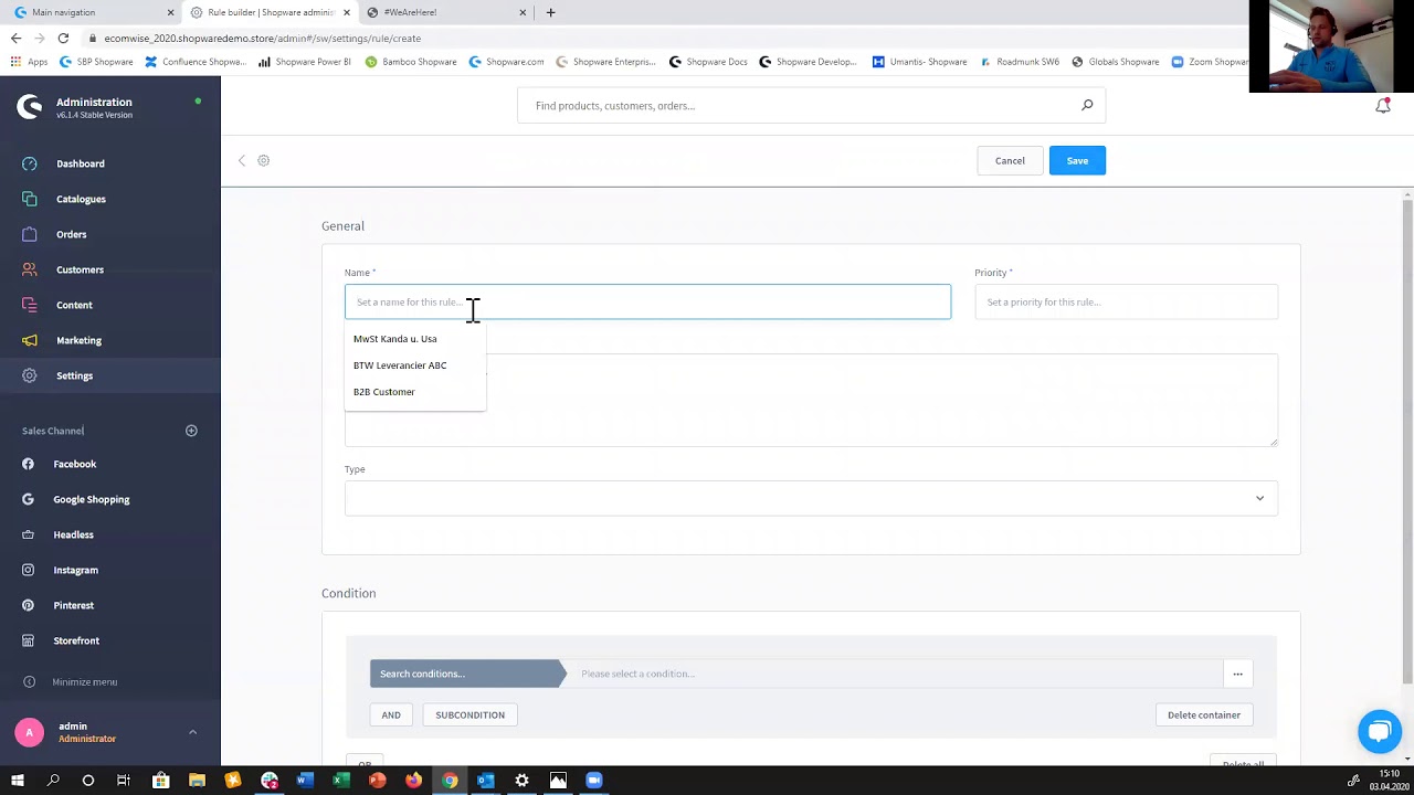 Shopware - Rule Builder - Setting up Customer Specific Pricing