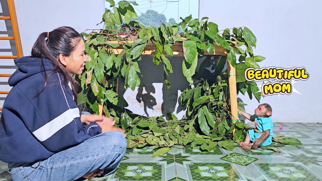 Childhood Fun! SU Hilarious Leaf Hut Adventure Inside the House!