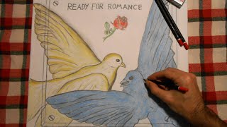Drawing the album cover of Ready for romance (Modern Talking)