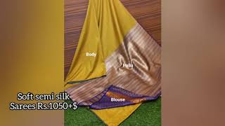 Light Weight Soft Semi Silk Saree with Contrast Pallu & Blouse || Premi Collections screenshot 3