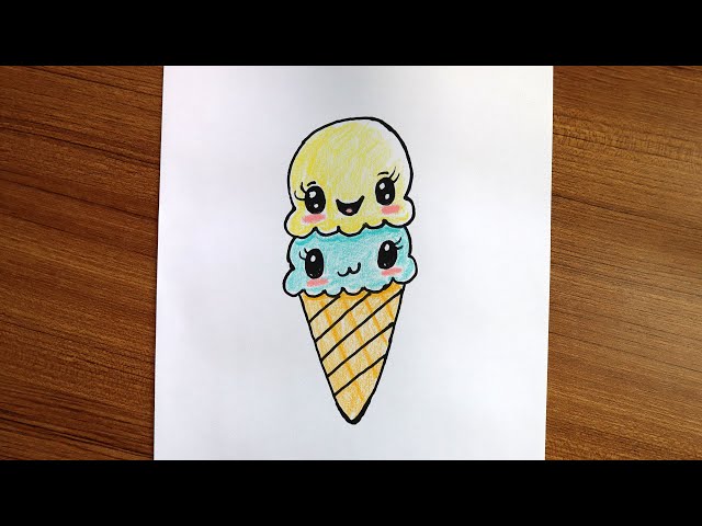 How To Draw A Cute Ice Cream Cone 