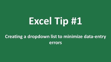 Creating a dropdown list to minimize data-entry errors