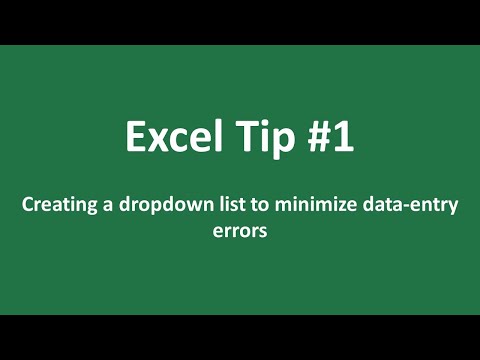 Creating a dropdown list to minimize data-entry errors