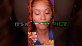 Spicy Jollof Rice No Reaction Challenge #mukbang #food #foodie #jollofrice #spicy