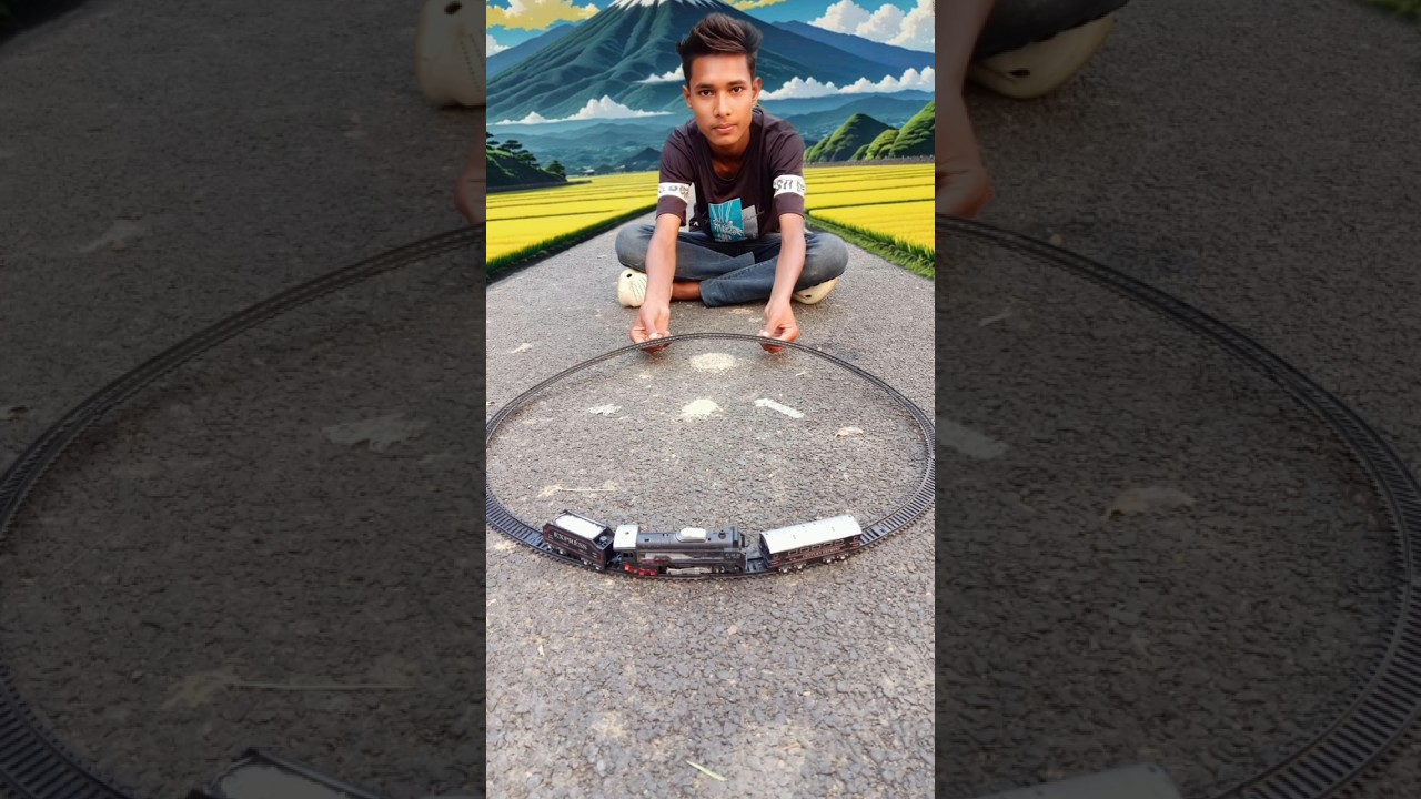 Black train battery operated toy set unboxing