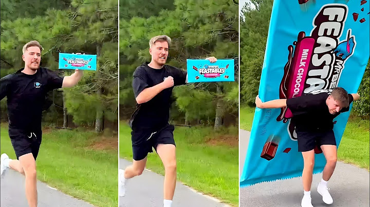 Running With Bigger And Bigger Feastables | MrBeast