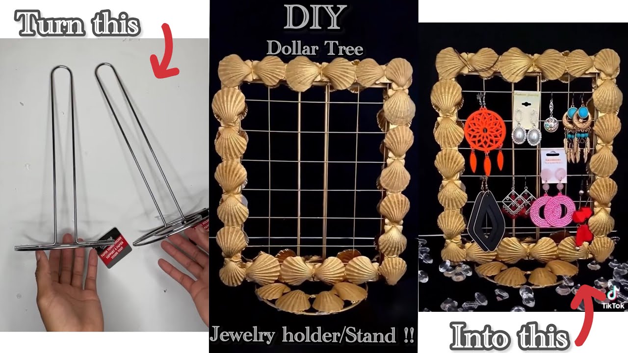DOLLAR TREE HACK ! DIY DOLLAR TREE JEWELRY ORGANIZER - YouTube