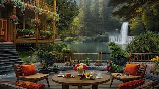 Relaxing Jazz Music to Work and Concentrate☕Quiet Lakeside Cafe Space | Smooth Jazz Piano Instrument