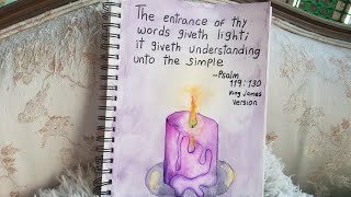 Water color tutorial melted wax candle