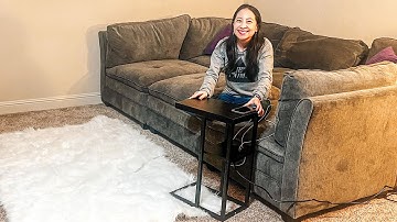 Yoobure C Shaped End Table with Charging Station for Living Room, Bedroom, Sofa USB Ports & Outlets