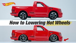 How to Swap Wheels and Lowering a Hot Wheels  Ford F150 SVT Lightning 1/64 scale