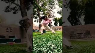 Pretty Girl Doing Staff In A Snow Day