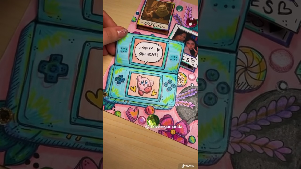 Kirby Nintendo DS and Shrek Pop-up Card🌸 