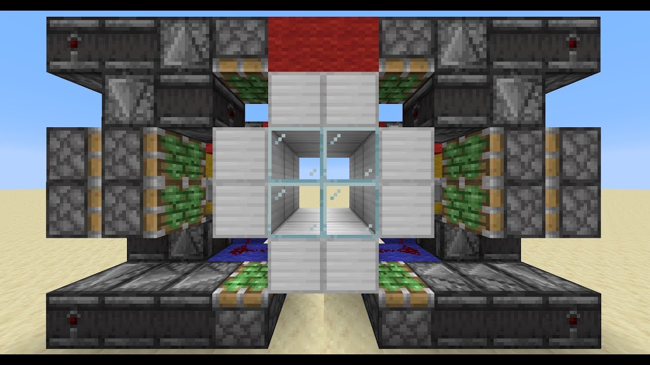 Seamless Glass 2x2 Piston Door Minecraft 1 14 Java Youtube