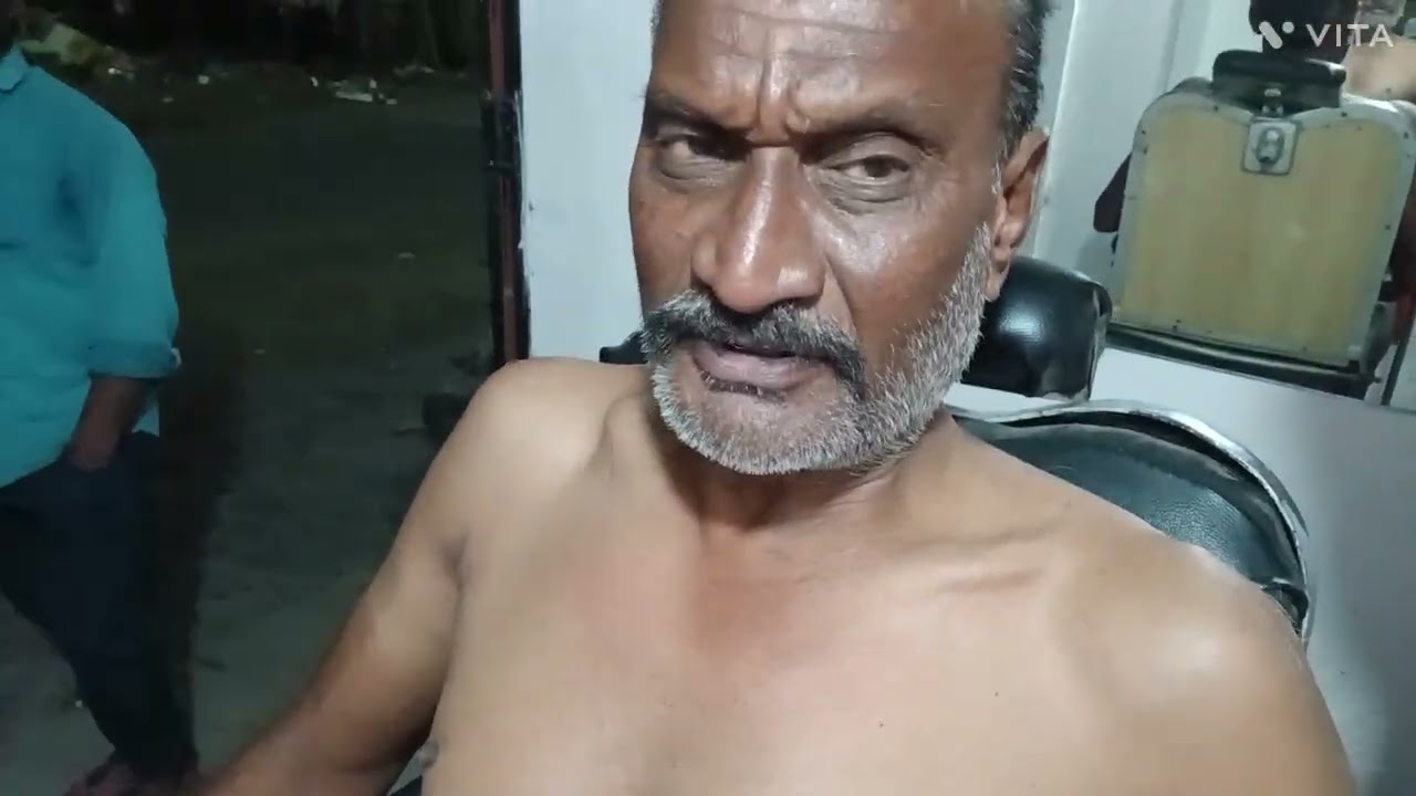 Old man chest and underarms triming and clean shave 👌 😎 👍 😜