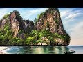 Beautiful Rock Island Beach Acrylic Painting